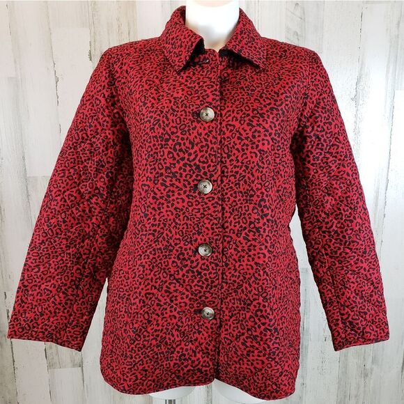 Chico's Jackets & Blazers - Chico's Quilted Leopard Jacket Sz 4